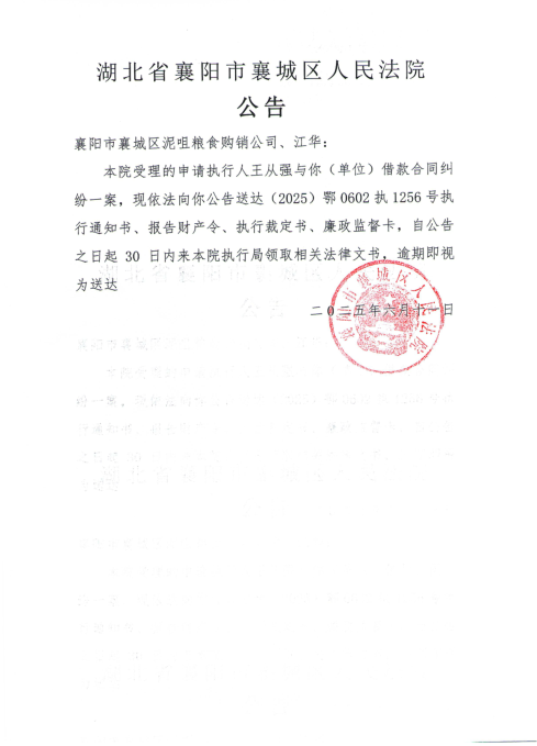 关于（2025）鄂0602执1256号执行公告.png
